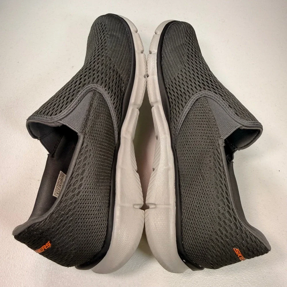 Skechers Equalizer 3.0 Charcoal Orange Mesh Slip On Walking Shoes 51509 Mens 8